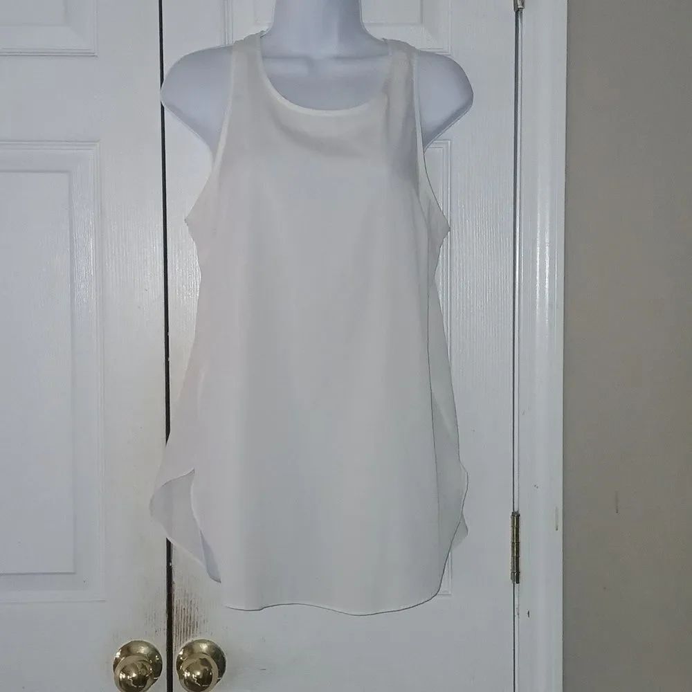 Banana Republic Factory sleeveless off white business casual classy blouse Sz S
